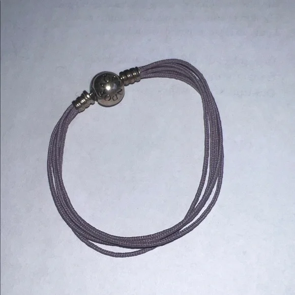 Pandora Purple Multi-Strand Cord Bracelet with Silver Clasp - Picture 1 of 3